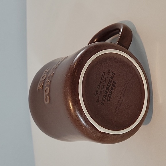 STARBUCKS 2010 Brown HOT COFFEE embossed Mug - Picture 3 of 12